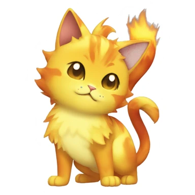 Shiny Dark-type-Fire-type-Fakémon-Cat full body sticker