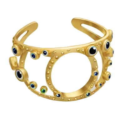 very thin gold bangle ring studded with eyeballs sticker