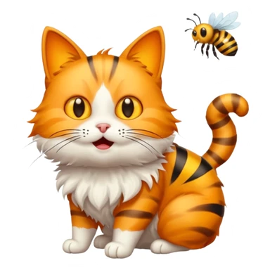 Cat with a bee sticker