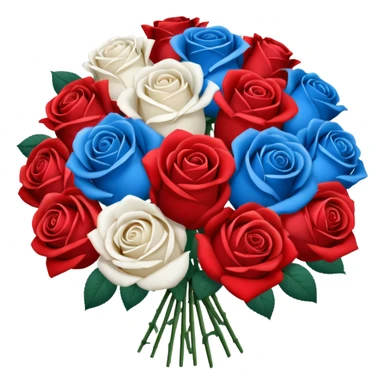 Red white and blue bouquet sticker