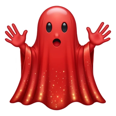red glitter ghost style hype sticker