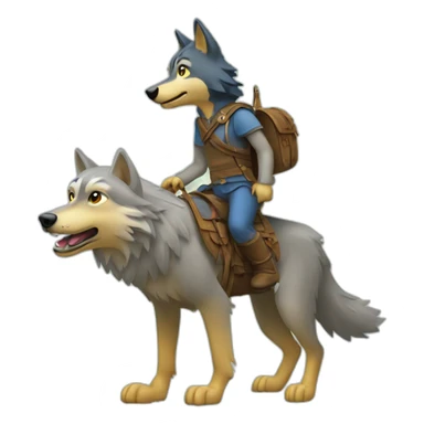 Loup sur un aigle sticker