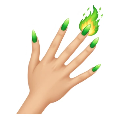 world of warcraft warlock hand with green fire checking nails like a pedicure was just done. just the hand sticker