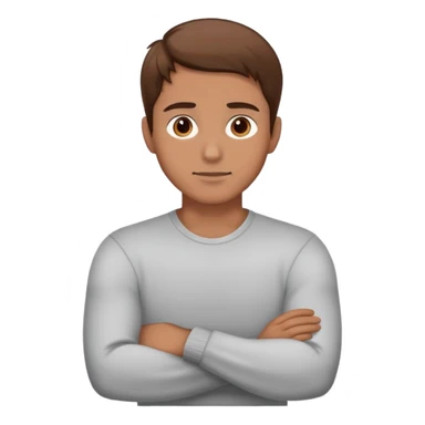 man crosses arms around neck  sticker