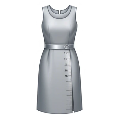 Icon for Fashion Design: a dress pattern with measurements, a ruler and a pencil. The icon should represent the process of designing clothing with a focus on precision and tailoring. Transparent background. sticker