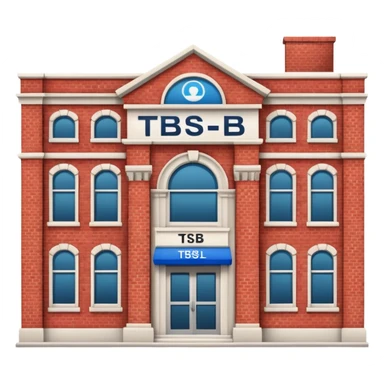 A bank with red building and labeled "TSB" on the building sticker