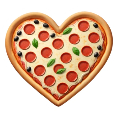 Heart shape pizza sticker