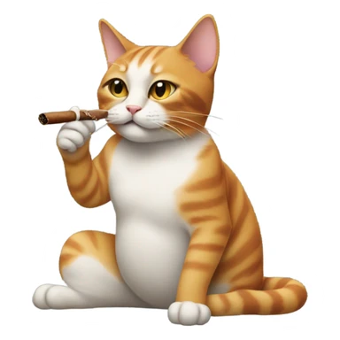 cat smoking a cigar sticker