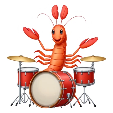 shrimp playing drums sticker