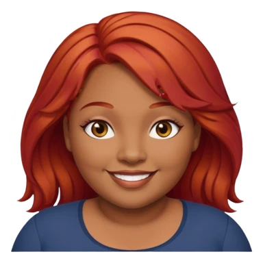 Plus size red hair brown face small eyes sticker