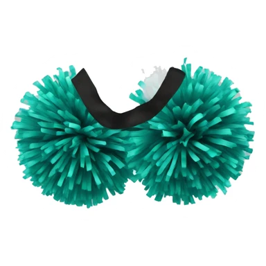 Teal cheer poms sticker