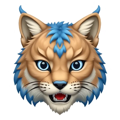 Tête de lynx : très très très féroce et bleu  sticker