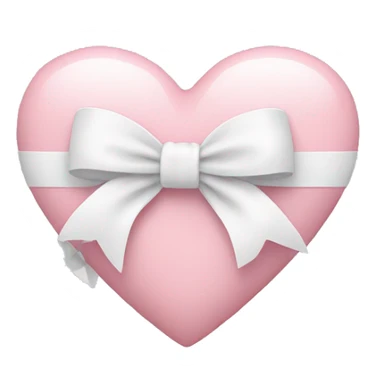 Pastel pink heart with white bow sticker