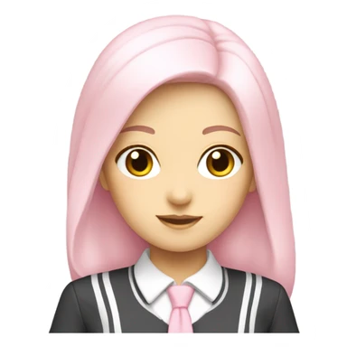 School girl uniform pink pastel and white  sticker
