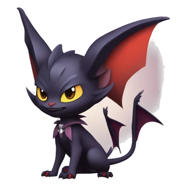  Kawaii Edgy Cool Vampiric Beautiful Noivern-Nargacuga-Litten with big Bat Ears full body sticker