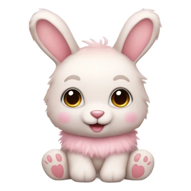 Cute rabbit Teddy bear with pale pink fur  sticker