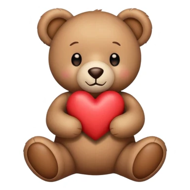 teddy bear holding a heart sticker
