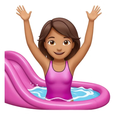 girl on a pink waterslide with arms raised sticker