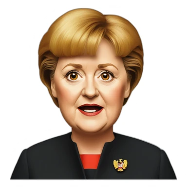 Hyperrealist angela merkel eat bigmac sticker