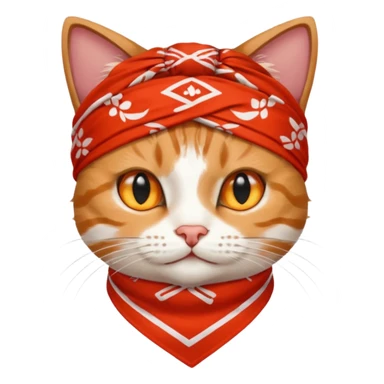 cat with wearing red bandana sticker