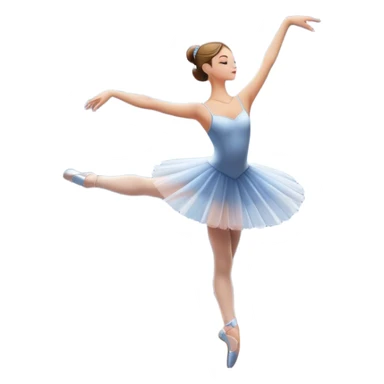 Emoji of Ballet: Bolshoy Theater stage with silhouette of a ballerina in an elegant pose, surrounded by spotlight and stage lights. The icon should convey the grace and beauty of ballet, with focus on the dancer and the dramatic lighting. Transparent background. sticker