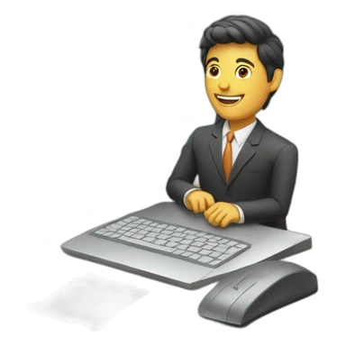 sales agent using computer sticker