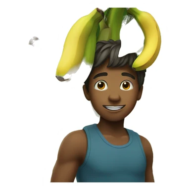 boy with bananas, hanging in a banana tree sticker
