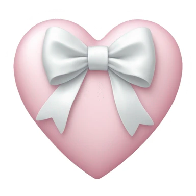 Pastel pink heart with white bow sticker