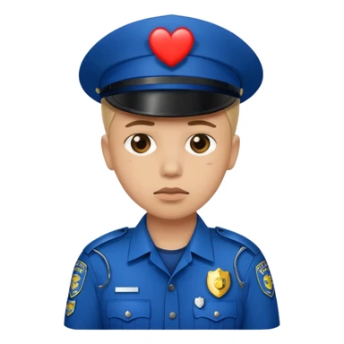 Corazón roto tipo policia sticker