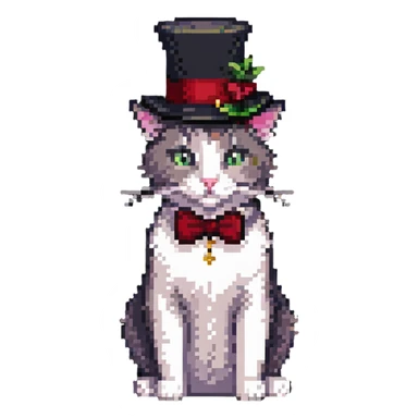 cat with a tophat sticker