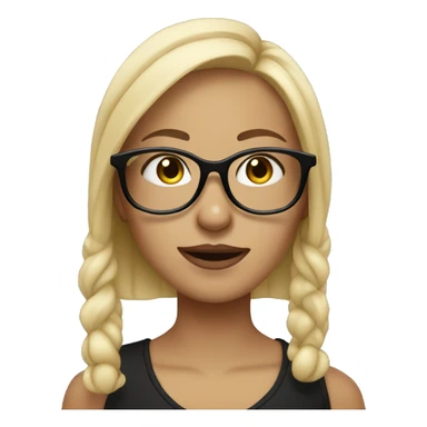 blonde girl with nose piercing and black glasses sticker