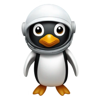 Penguin on the moon sticker