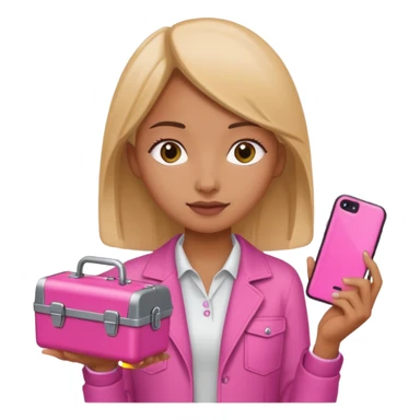 nig girly cellphone with a pink mini toolbox sticker