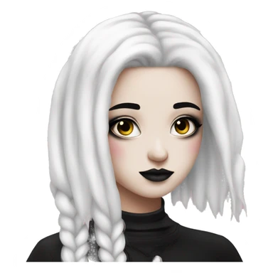 girl with pink and black hair white face goth makeup sticker