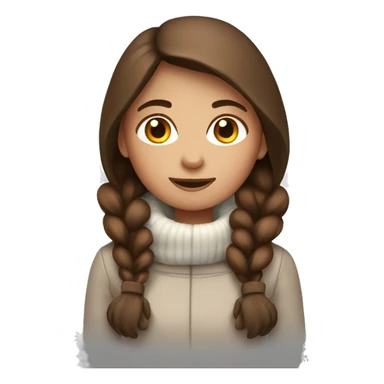brown haired girl in mittens sticker