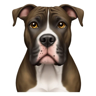 Black and Blonde Brindle Female American Staffordshire with brown eyes sticker