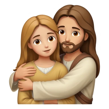 Jesus hugs a girl sticker