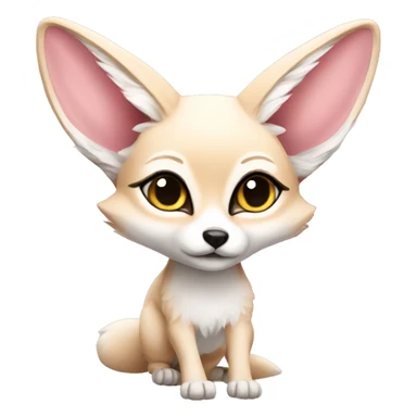 light pink girly fennec fox sticker
