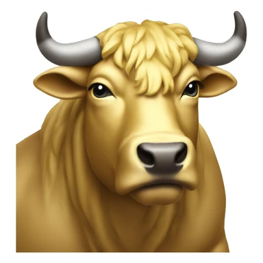 Strong golden bull in suite sticker