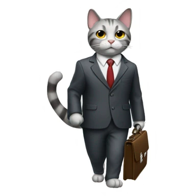 cat in a suit with a briefcase sticker