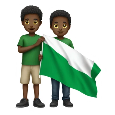Nigerian flag with boy sticker