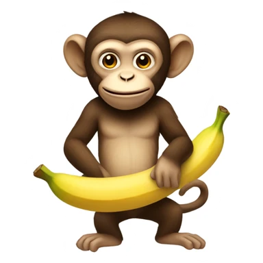 monkey holding banana sticker
