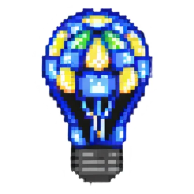 LED light bulb glowing sticker