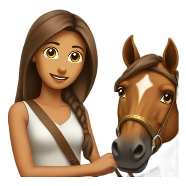 A brown horse was riding from a Egyption girl sticker