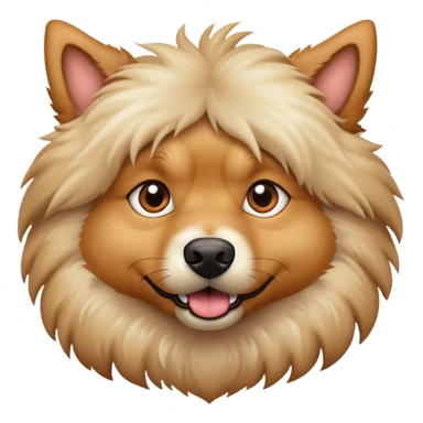 Crazy looking fluffy dog tan colored sticker
