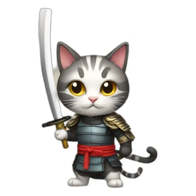 cat-wearing-katana sticker