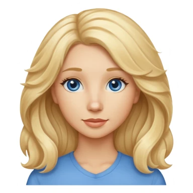 Long, straight, blonde hair, blue eyed woman.   Wavy, blonde goldendoodle sticker