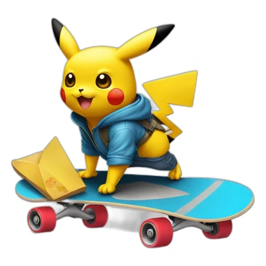Pikachu sur un skateboard sticker