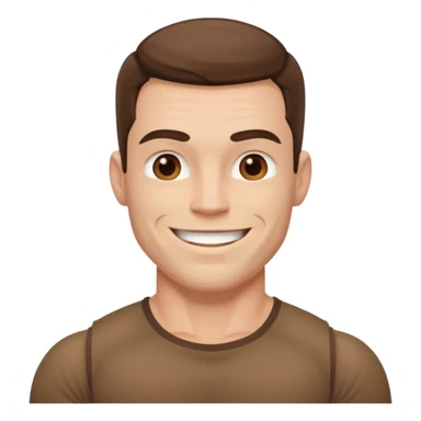 muscular man white skin, wear brown shirt sticker