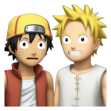 Luffy talks to Naruto sticker